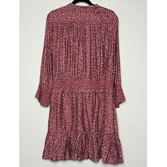 REBECCA MINKOFF Ruffle Hem Smocked Tie Waist Long Puff Sleeve Floral Dress XXL - Picture 8 of 14